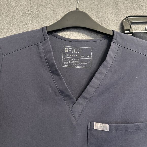 Figs Scrub Set Zamora Jogger Womens XXS Petite Catarina Top Navy Blue Nursing - Picture 3 of 9